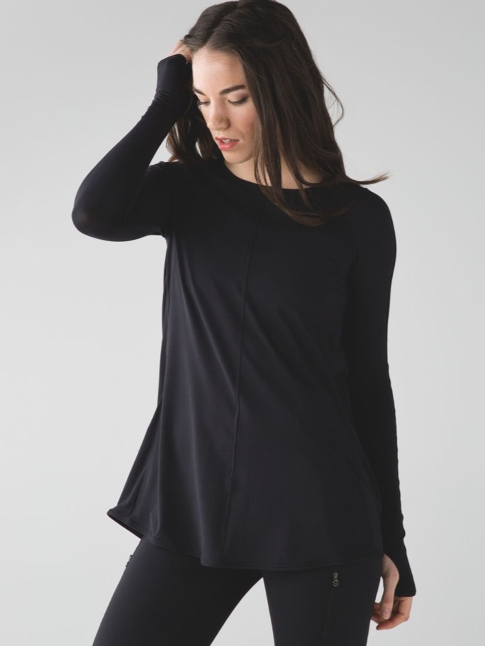 lululemon Making Moves Long Sleeve Black Rulu Sz 8
